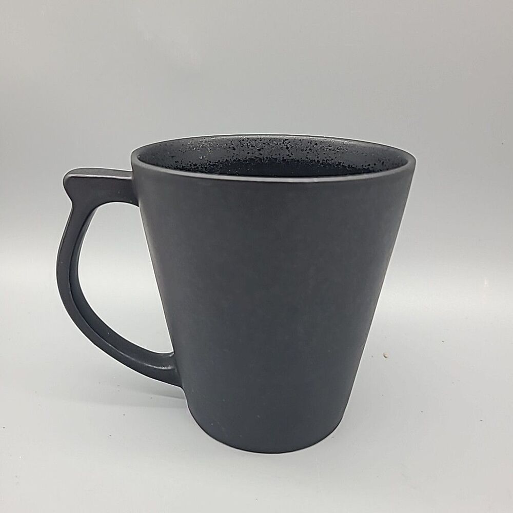 Crate & Barrel Jars France Vuelta Kuttara Coffee Cup Lava Black Glaze 12 Oz